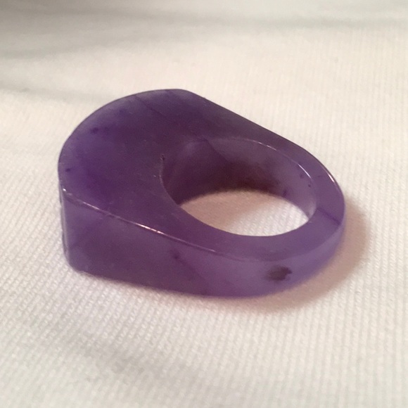 Solid Purple Jade Ring - Picture 2 of 7